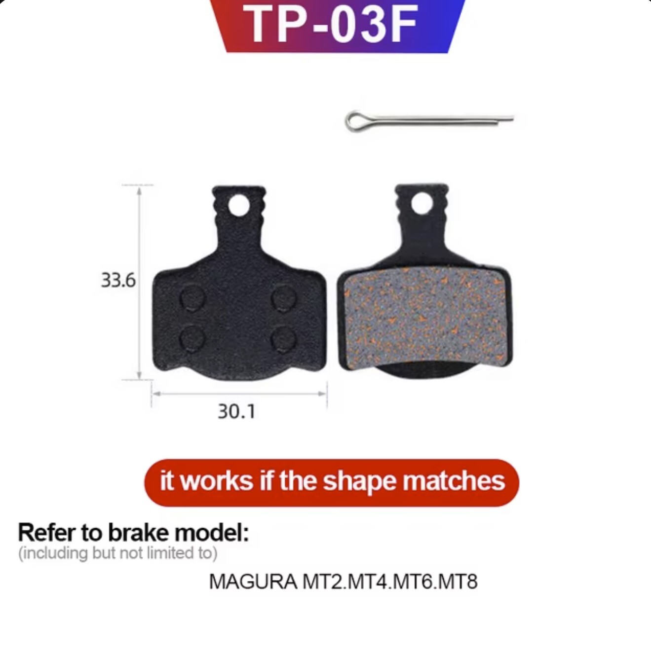 2 Pairs MTB Bike Hydraulic Disc Brake Pads for Shimano, SRAM, & More, Durable