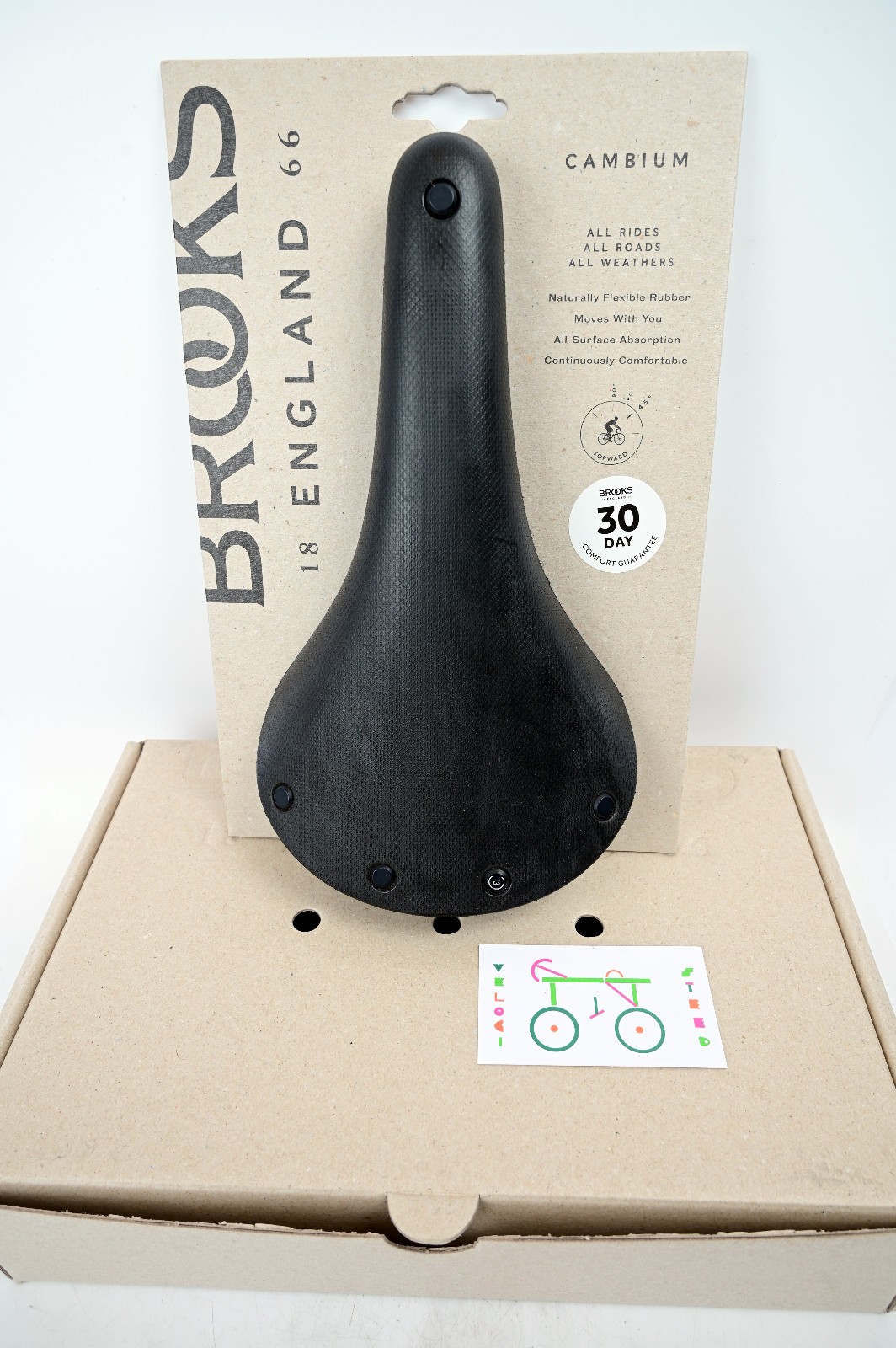 Brooks England C13 Cambium Road Gravel Bike Saddle Black w/ Carbon Rails 158mm