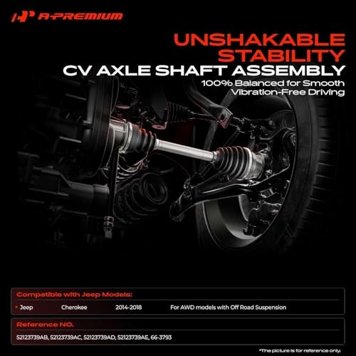 Front Left or Right Side CV Axle Shaft Assembly Compatible with Jeep Cherokee