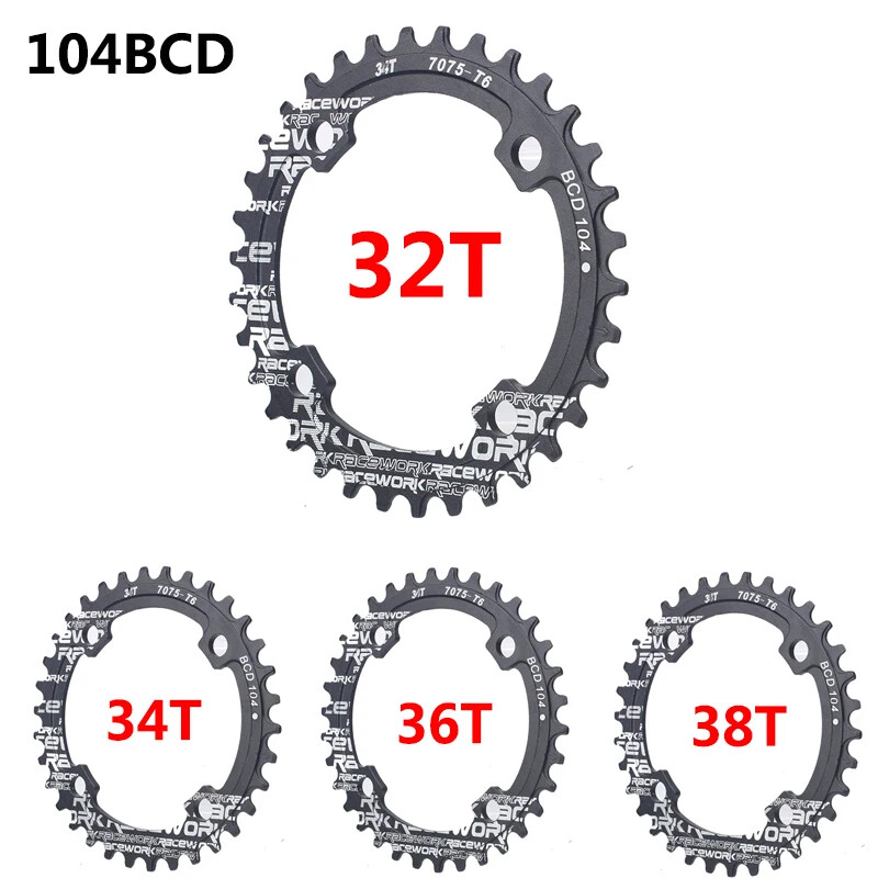 MTB Bicycle Crankset 104BCD 170/175mm Hollowtech Integrated Cranks 32/34/36/38T