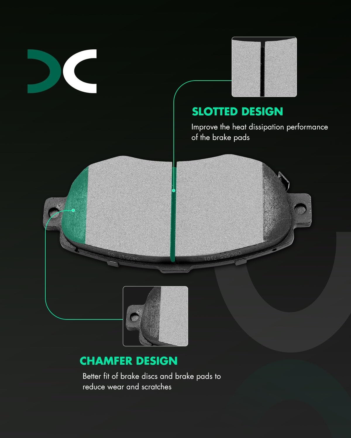Scitoo D619 Front Ceramic Brake Pads Sets Fit For Lexus Gs300 93-05For Gs400