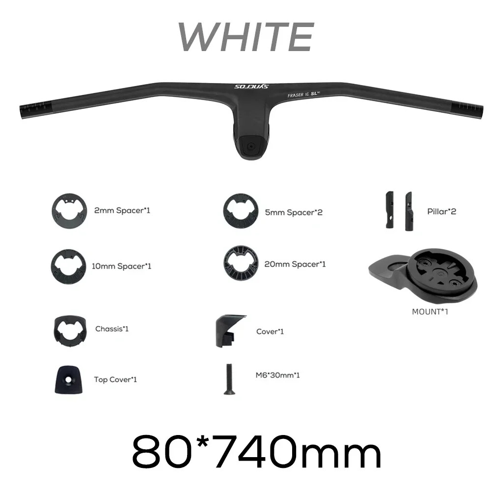 740MM -20 Degrees Full Carbon Fibre MTB Bicycle Integrated Cockpit Handlebar