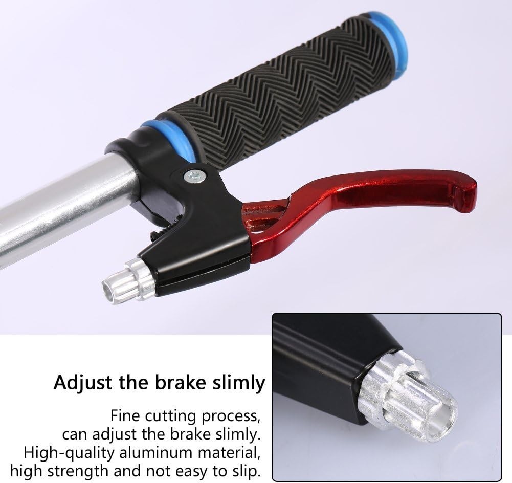 Ambidextrous Bicycle Brake Handle Set – Automatic Restoration – 6.3 inch – Red