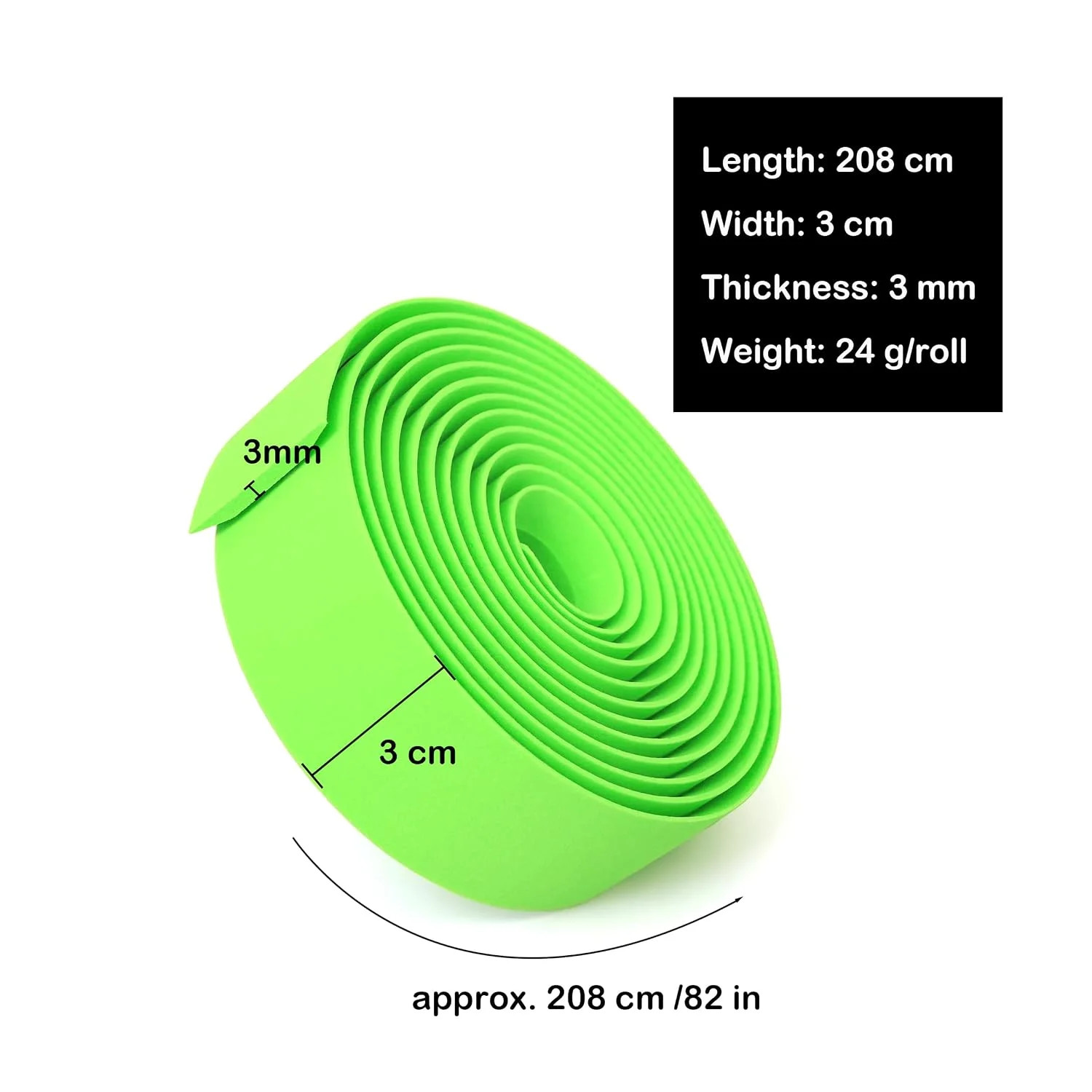 3mm EVA Bicycle Handlebar Tape – Reusable Non-Adhesive Road Bike Bar Wraps with