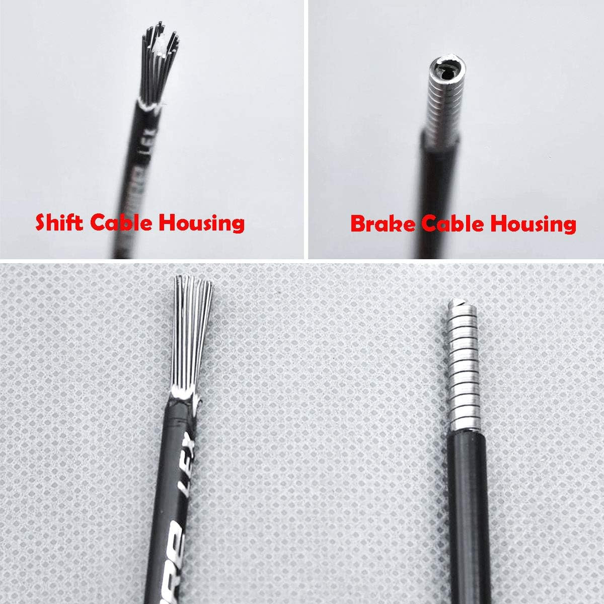 Lined Bicycle Bike Derailleur/Shift Cable Housing, 4Mm X 50Ft, Including 50 PCS