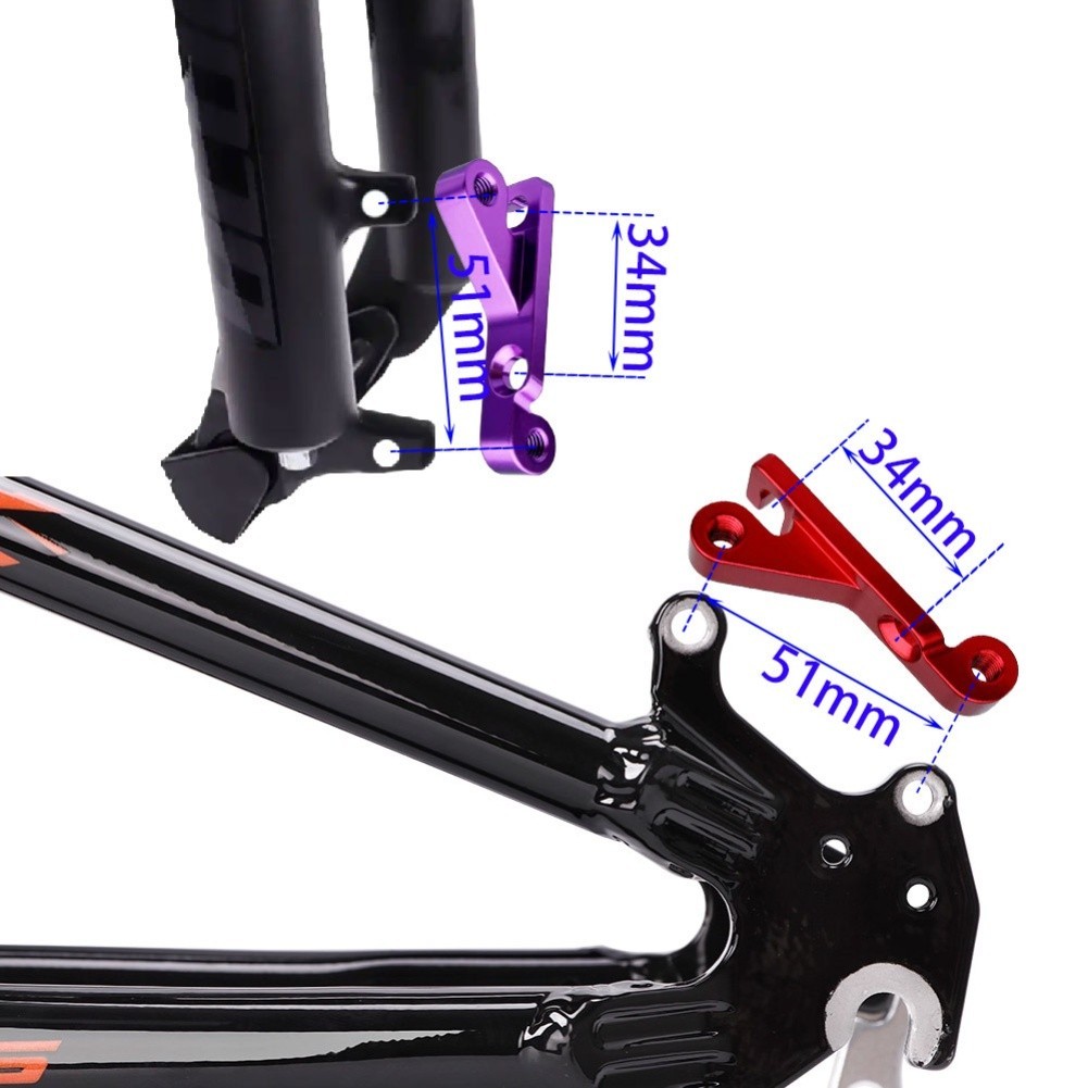 Hydraulic Brake Adapter Sidemount to Flatmount for Bicycle Disc Caliper Use