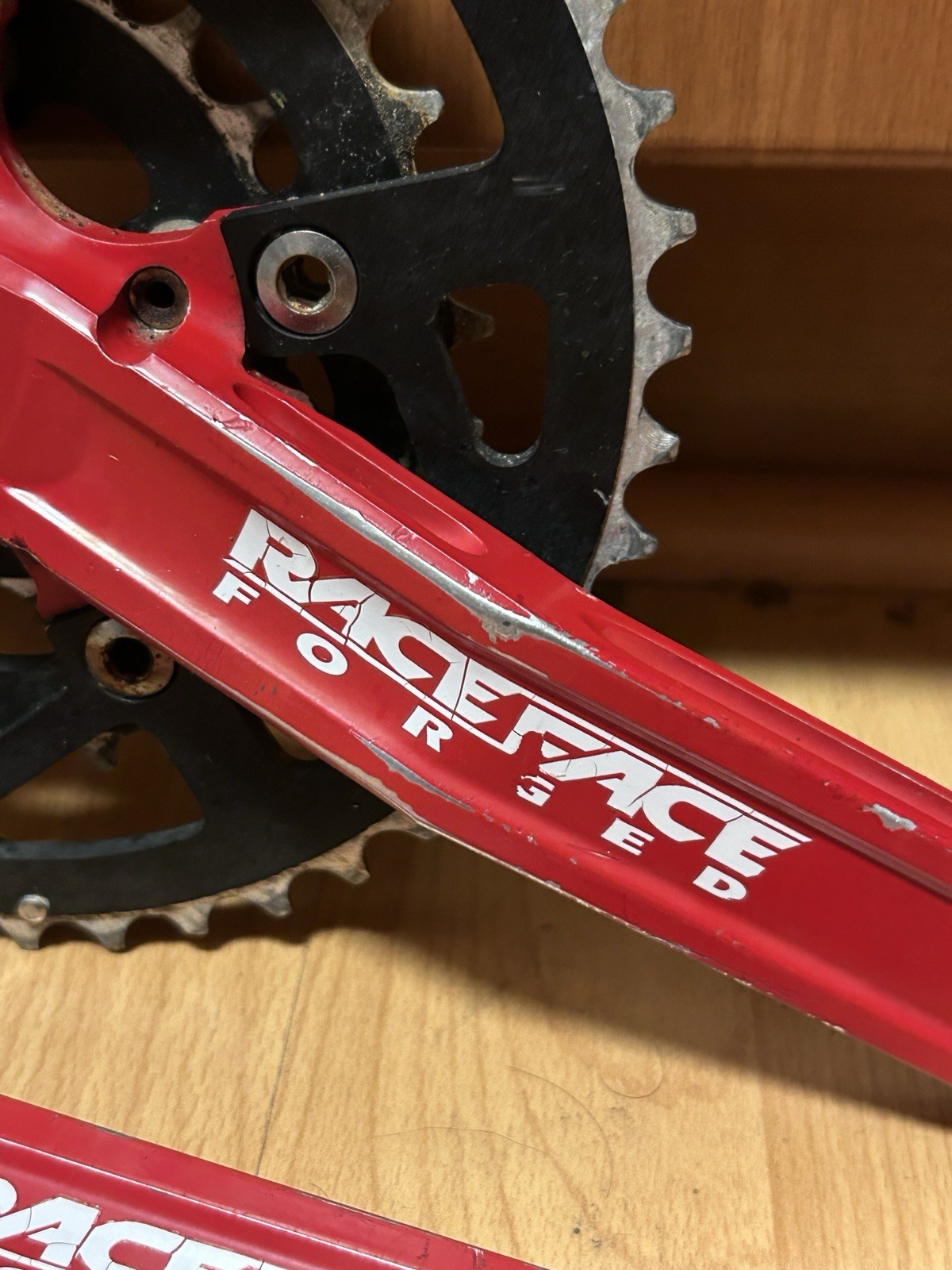 Vintage Race Face Turbine Forged Crankset RED 175mm 22 32 44T 8 Speed 90s MTB