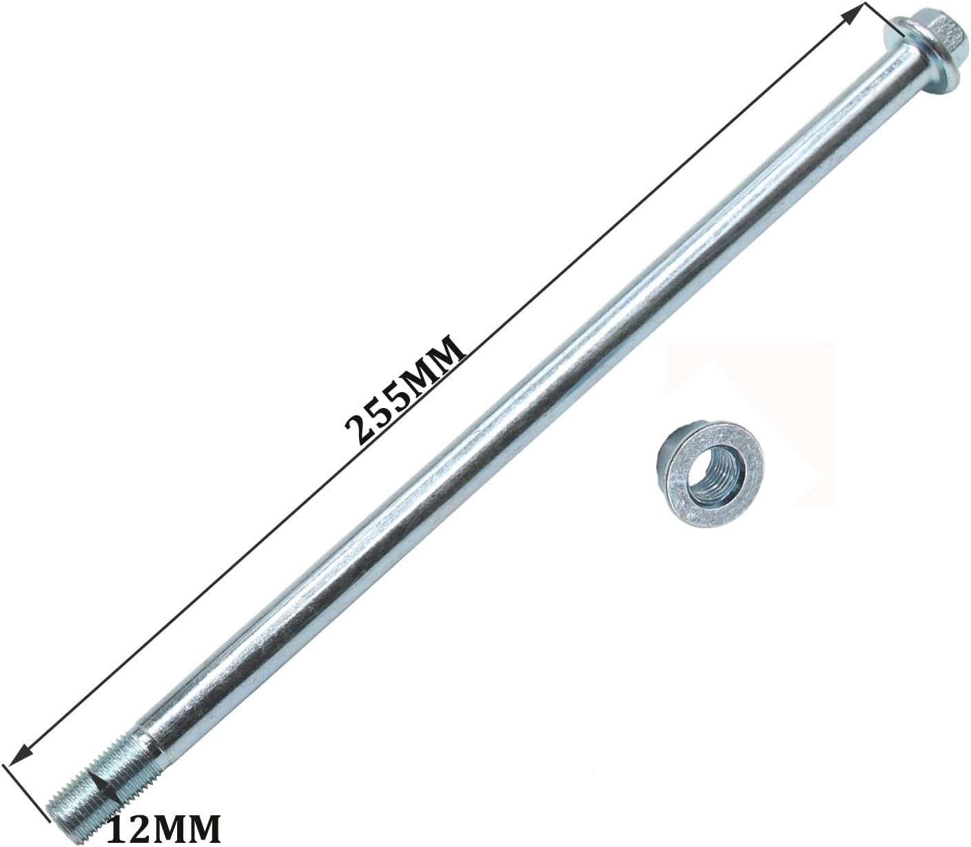 Lightweight Aluminum 12mm Rear Axle 255mm – Perfect for 50cc to 125cc Dirt Bikes
