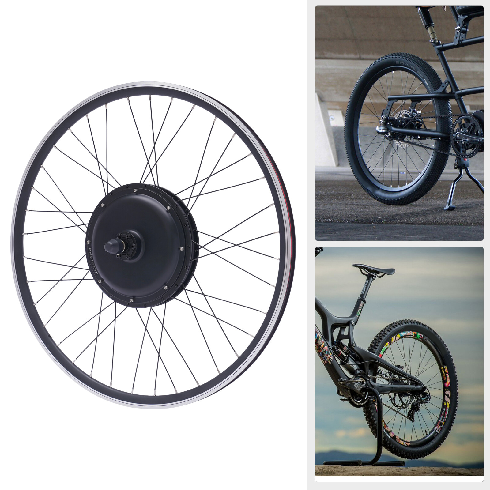 700C 48V 1000W Electric Bicycle Conversion Kit E-Bike Hub Motor Rear Wheel w/LCD