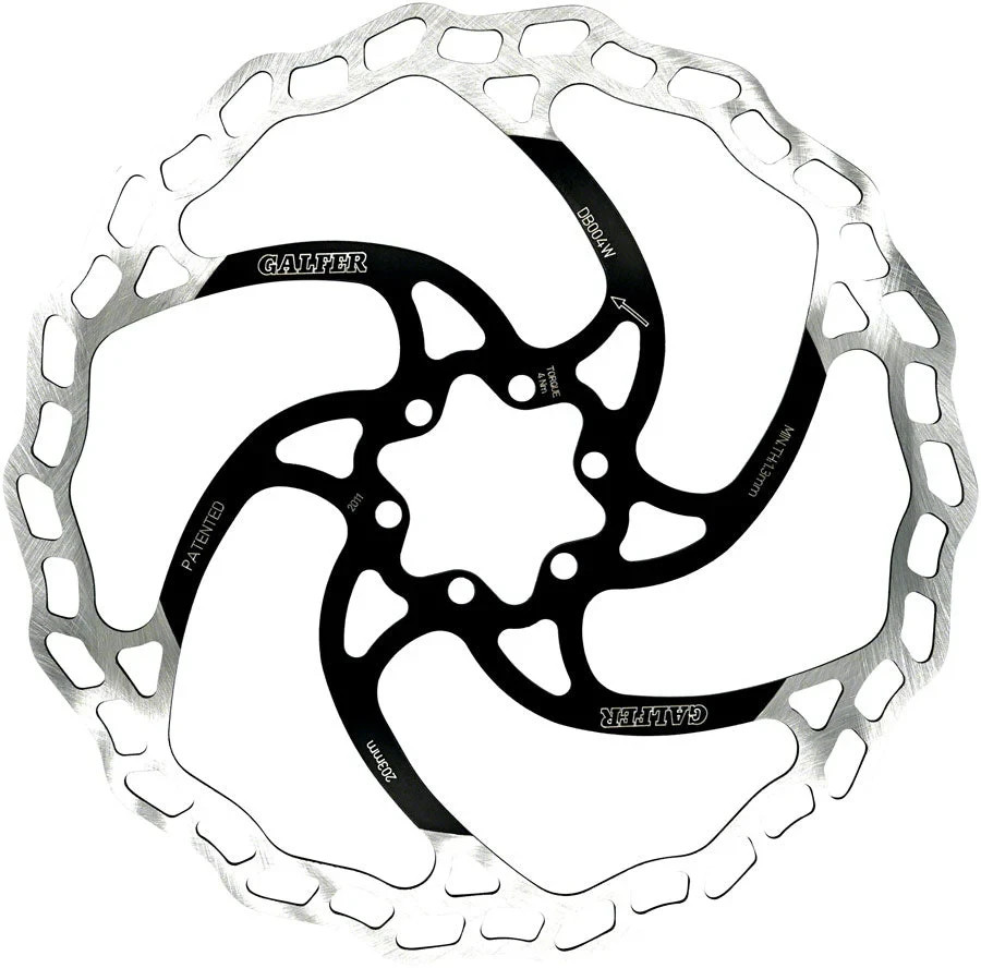Galfer Wave Mountain Bike MTB E-Bike Disc Brake Rotor – 203mm, 6-Bolt