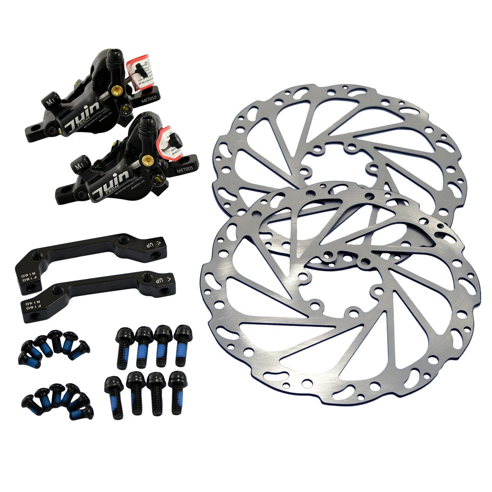 JUIN TECH M1 Hydraulic MTB E-bike Disc Brake set 160mm w/ Rotor (F+R) , Black