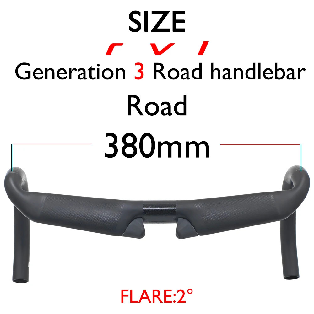 Road Gravel CX Bicycle Handlebar 31.8mm 380-520mm 75mm Reach 125mm Drop Matte