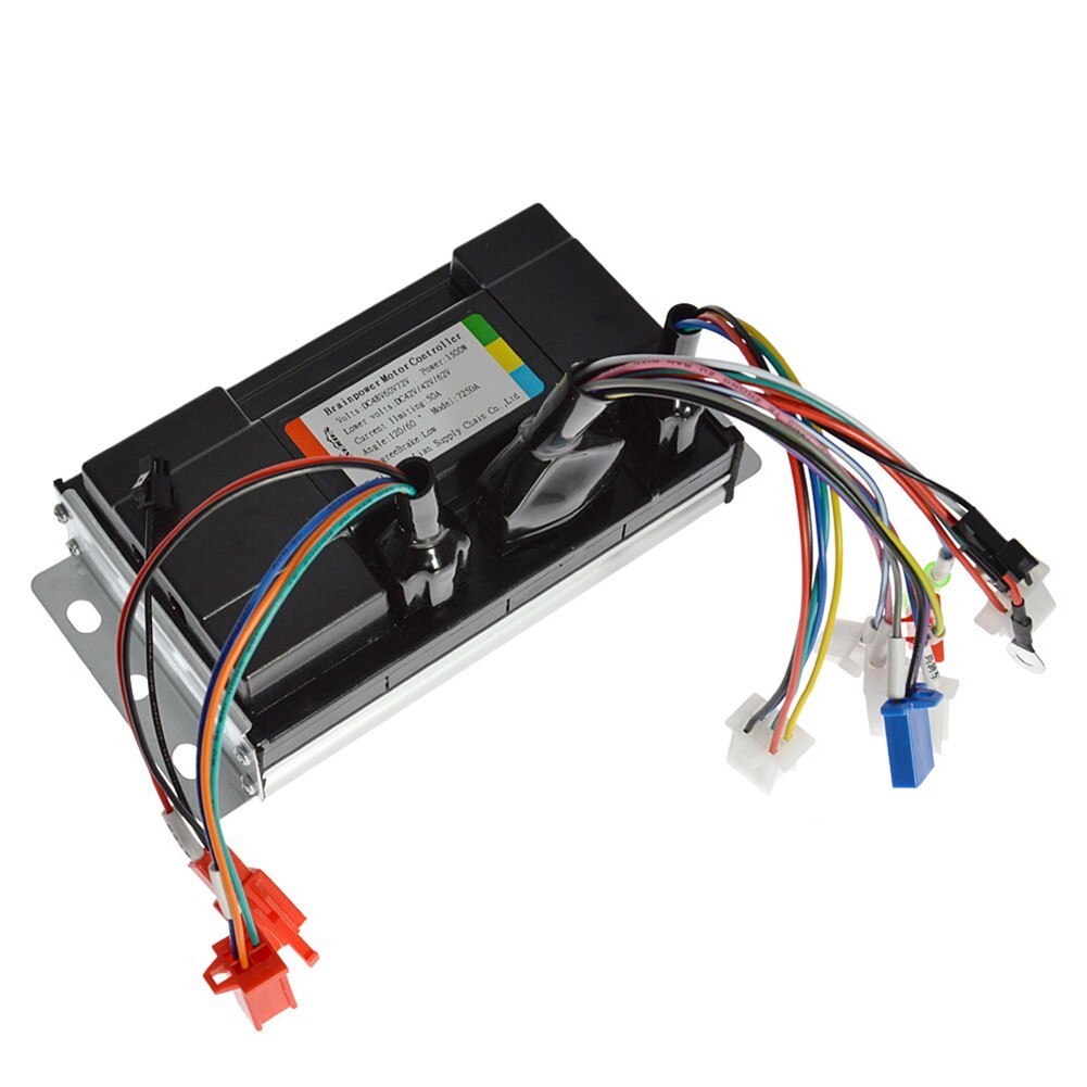 1x 48V-72V E-Bike Sine Wave Split Intelligent Motor Speed Controller 1500W Black