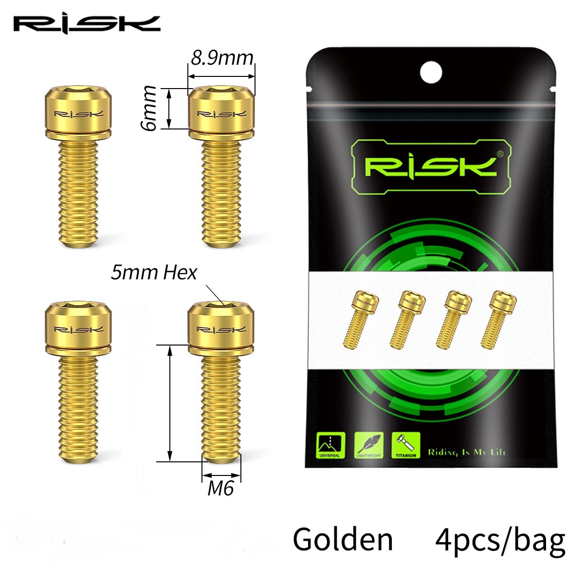 4pcs/set M6*18/20mm Disc Brake Bolt Clamp Titanium Alloy MTB Bike Bicycle Screw