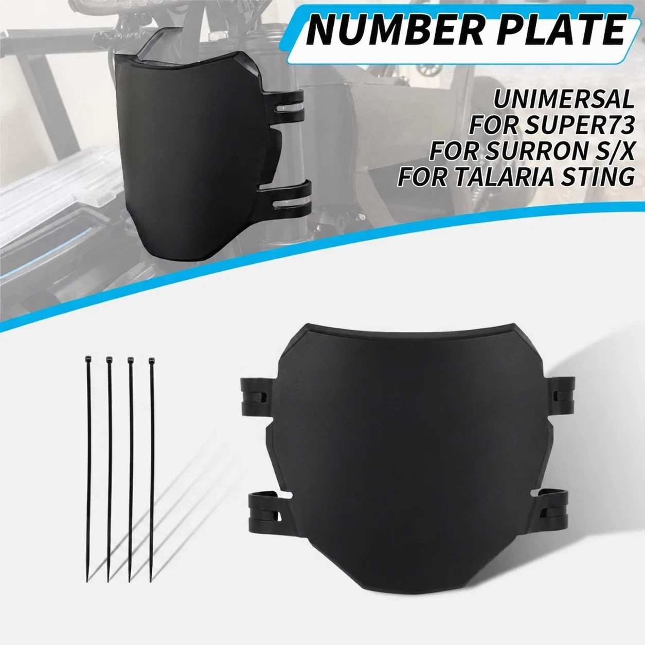 ODI Black Number Plate With Zip Ties For Downhill MTB’s EBikes Surrons