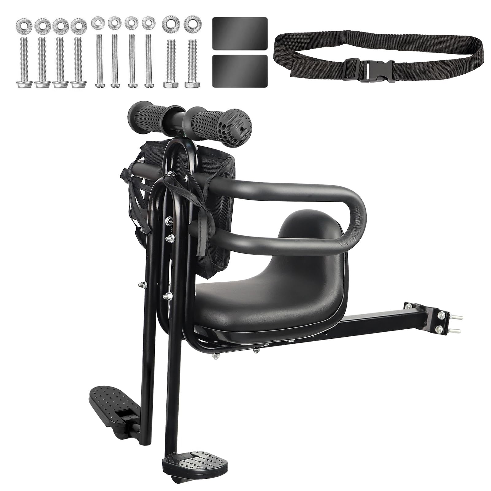 Zukka Child Bike Seat Front Mount Guardrail Retractable Baby Bike Seat Toddler