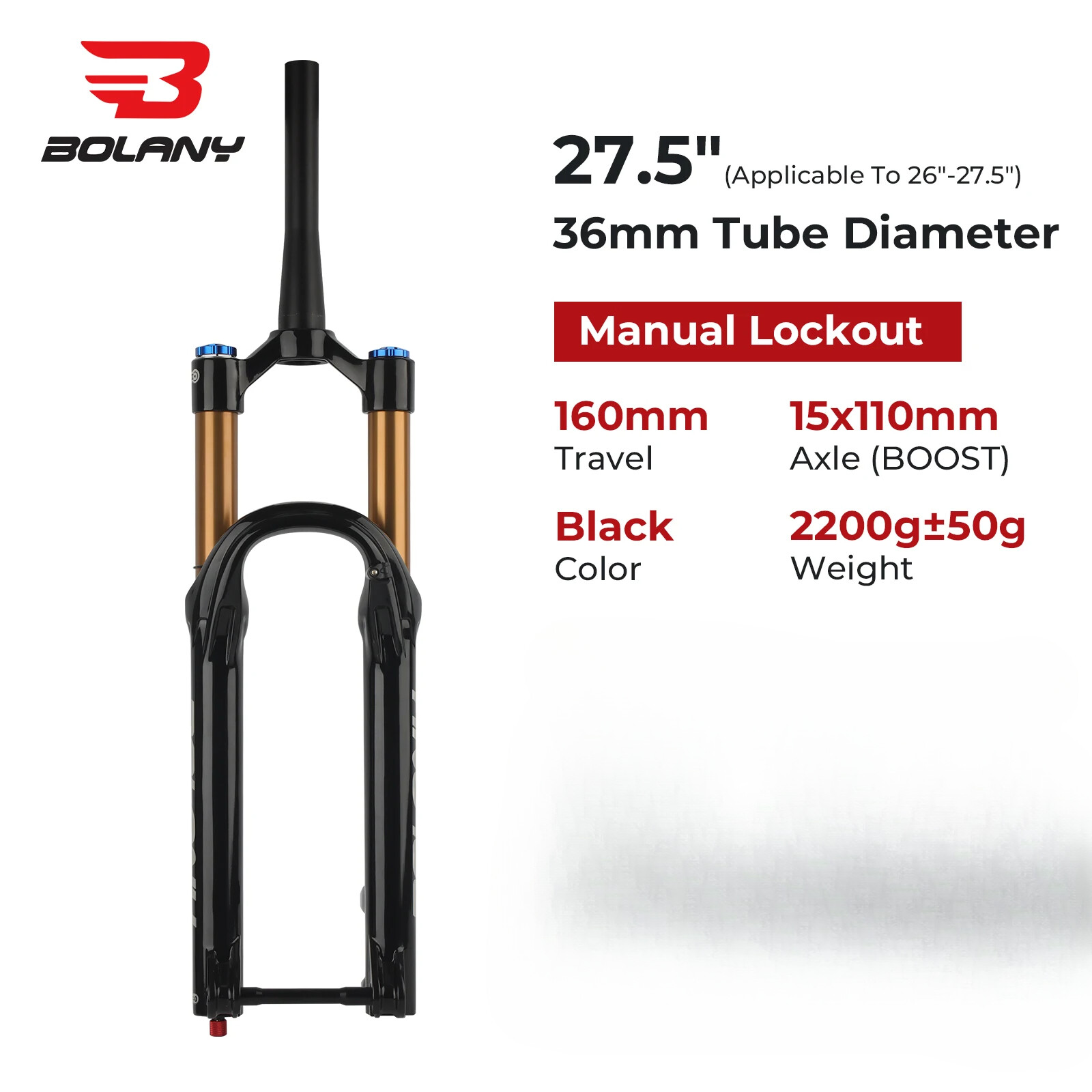 MTB Boost Air Suspension Fork 27.5/29Inch 160mm Travel Damping Adjustable Fork
