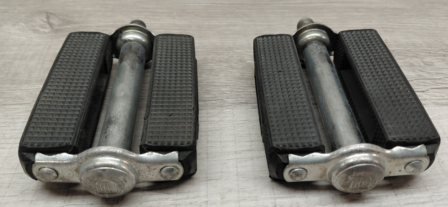 Vintage Union Block Pedals 1/2″ Germany Rubber Bike Sting Ray, Crusier