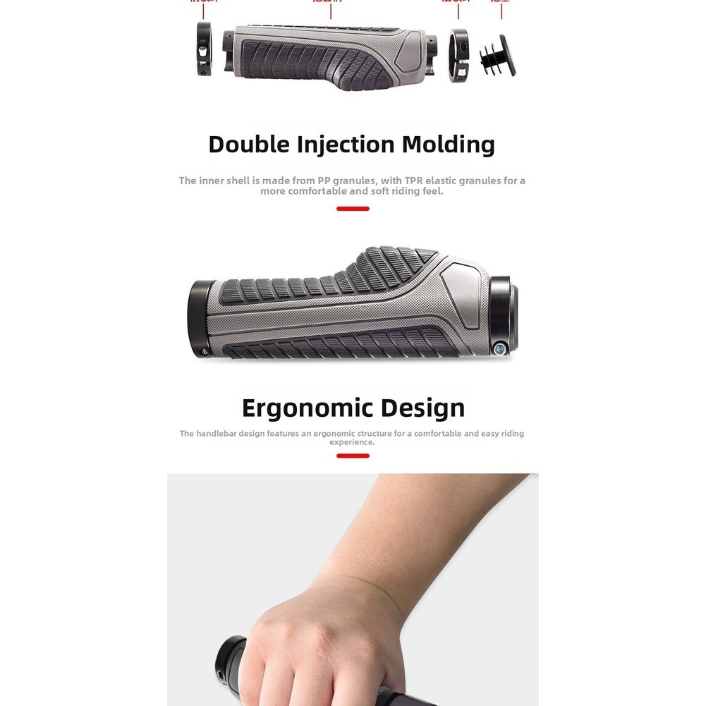 Shock Absorbing Grips Bike Grips Aluminum Alloy Rings Vibration Reduction