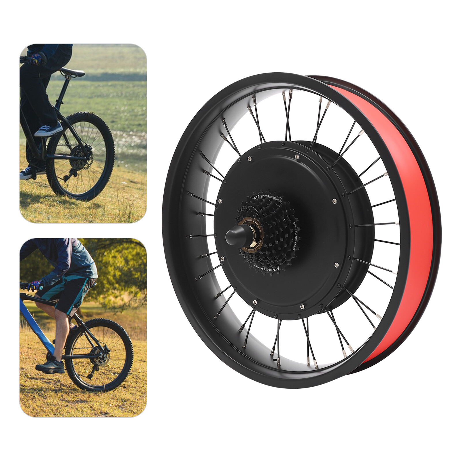 20″ 48V Electric Bicycle Front Wheel Hub Motor Ebike Conversion Kit Fat Tire 1kW