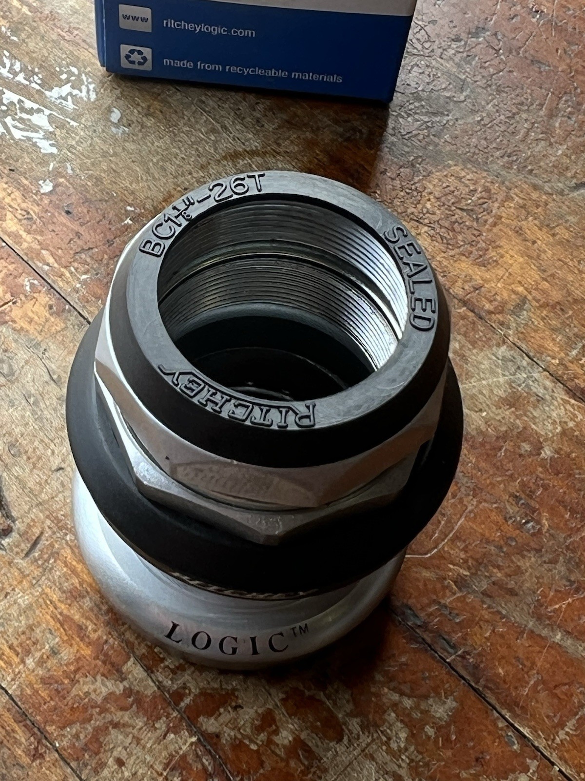 NOS vintage Ritchey Logic – 1 1/8″ Threaded Headset EC34/28.6 EC34/30 Silver