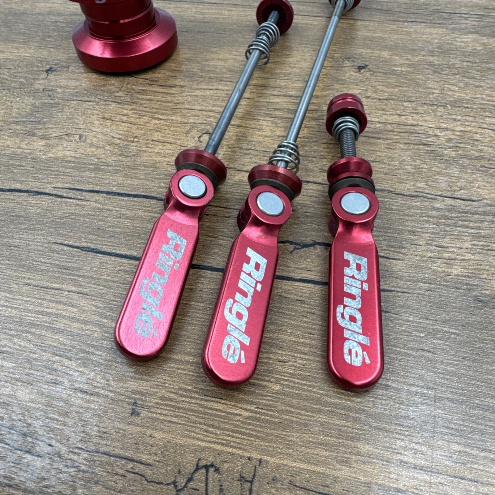 Ringle Slamma Jamma Headset / Twister Mountain Bike Skewer Set Red Vintage MTB