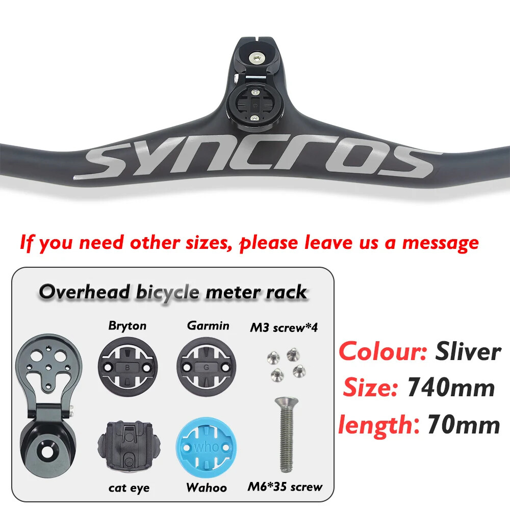Carbon MTB Bicycle Integrated Handlebar with Mount Holder with Stem 70/80mm -17°