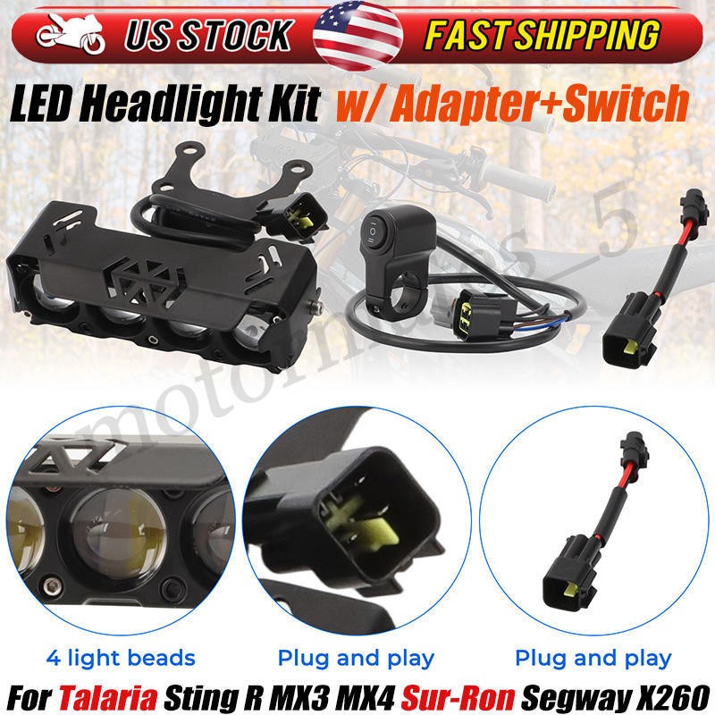 LED Headlight Switch Kit For Talaria MX3 MX4 Sur-Ron Segway X260 – High/Low Beam