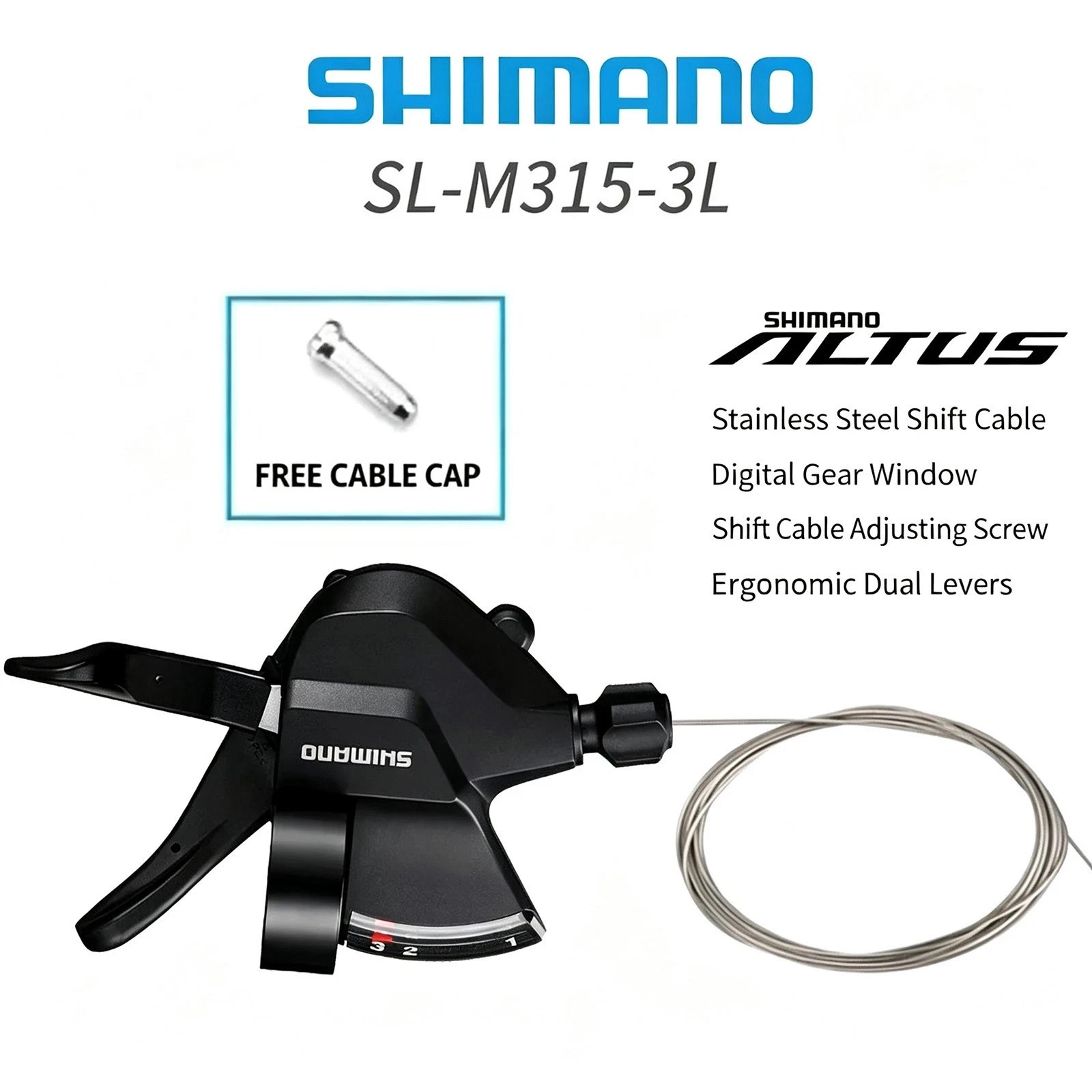 Shimano Altus SL-M315 3x7Speed Rapidfire Plus Trigger Shifter Set Left/Right MTB