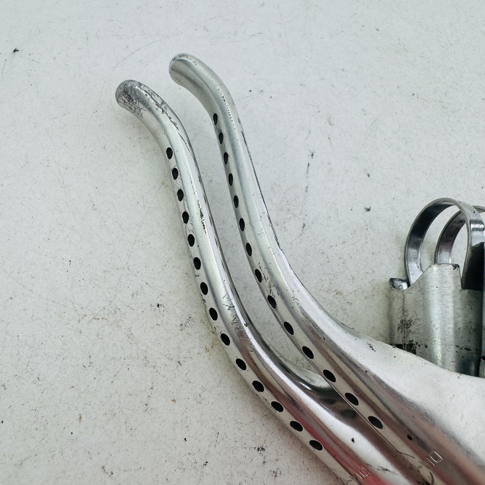 Vintage Dia-Compe Brake Levers Pair 4-Finger Drilled Flat Bar Silver Bike A98
