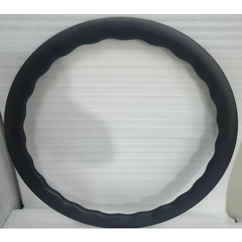 700C Road Bike Wave Rim Carbon Fibre Bicycle Disc Brake Wheels Clincher Tubeless