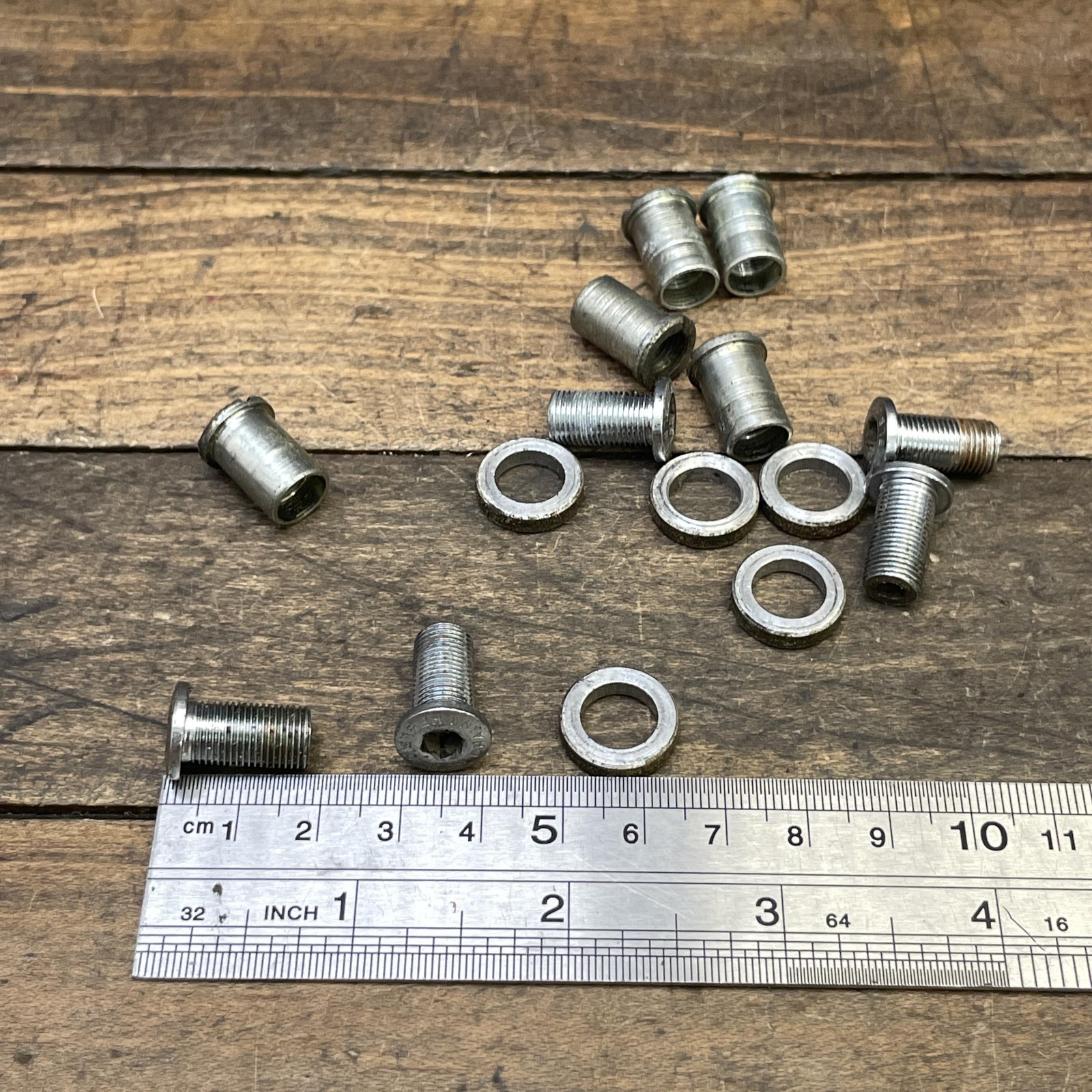Vintage Sugino Double Triple Chainring Bolts Nuts Set Of 5 Japan 80s 70s Maxy