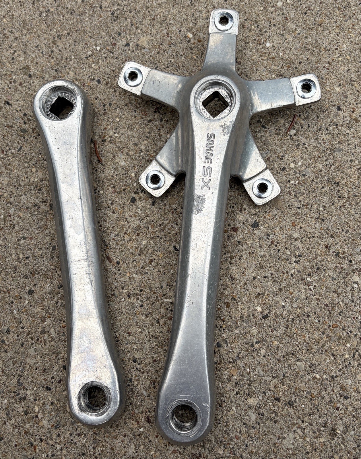 Vintage Sakae Crankset 175 Square Taper Crank Arms 110 74 Triple Chainring Bolts