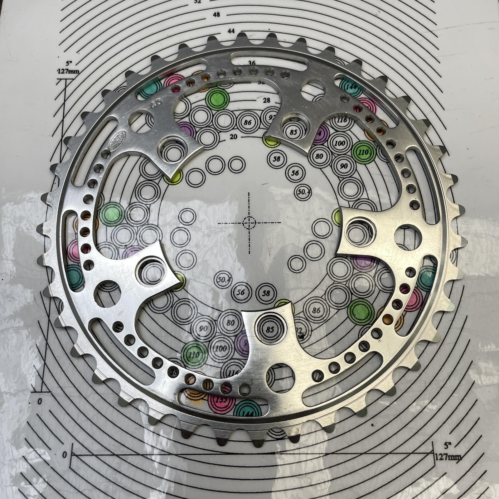 Vintage Stronglight 40T Chainring 85 BCD NOS 5-Arm Silver Aluminum 40 Tooth