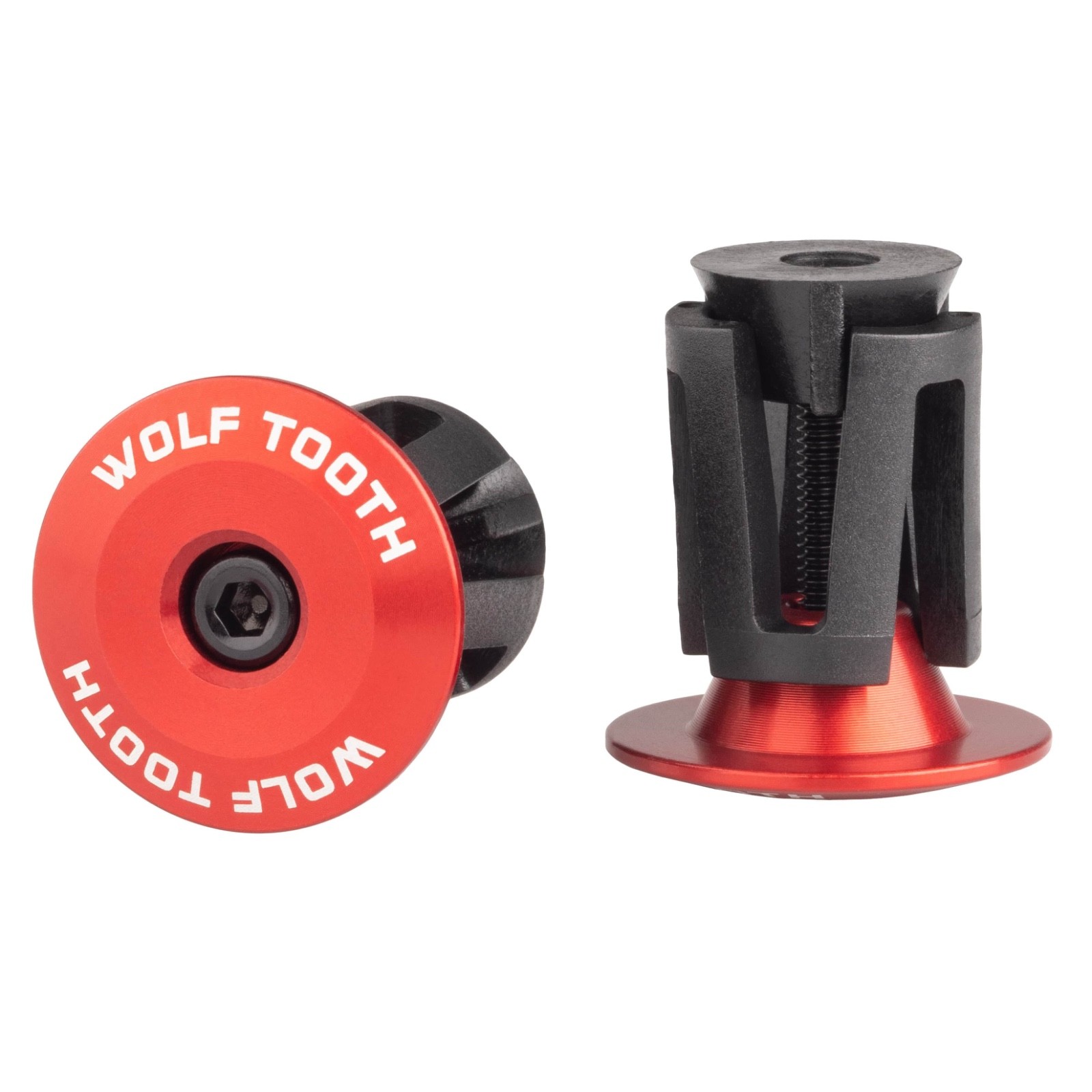 Wolf Tooth Alloy Bar End Plugs Red, Espresso