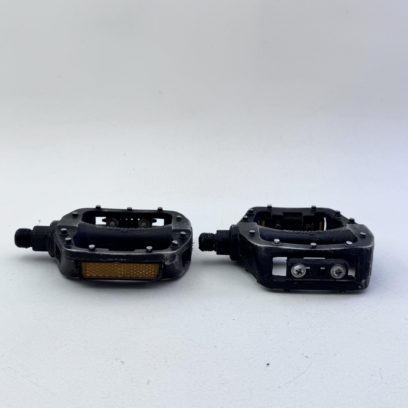 Wellgo Platform Pedals Pair Black Alloy Flat Bike 9/16 in MTB BMX Urban A20