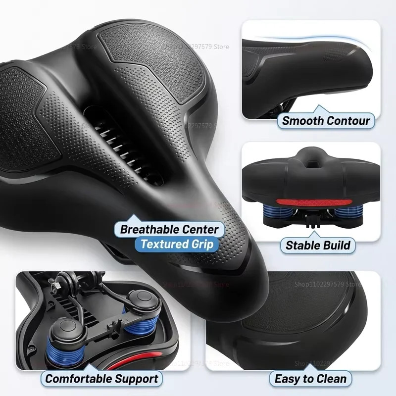 Bike Seat, Mountain Saddle, Cycling Pad-Universal Soft Shock Absorbing Breath