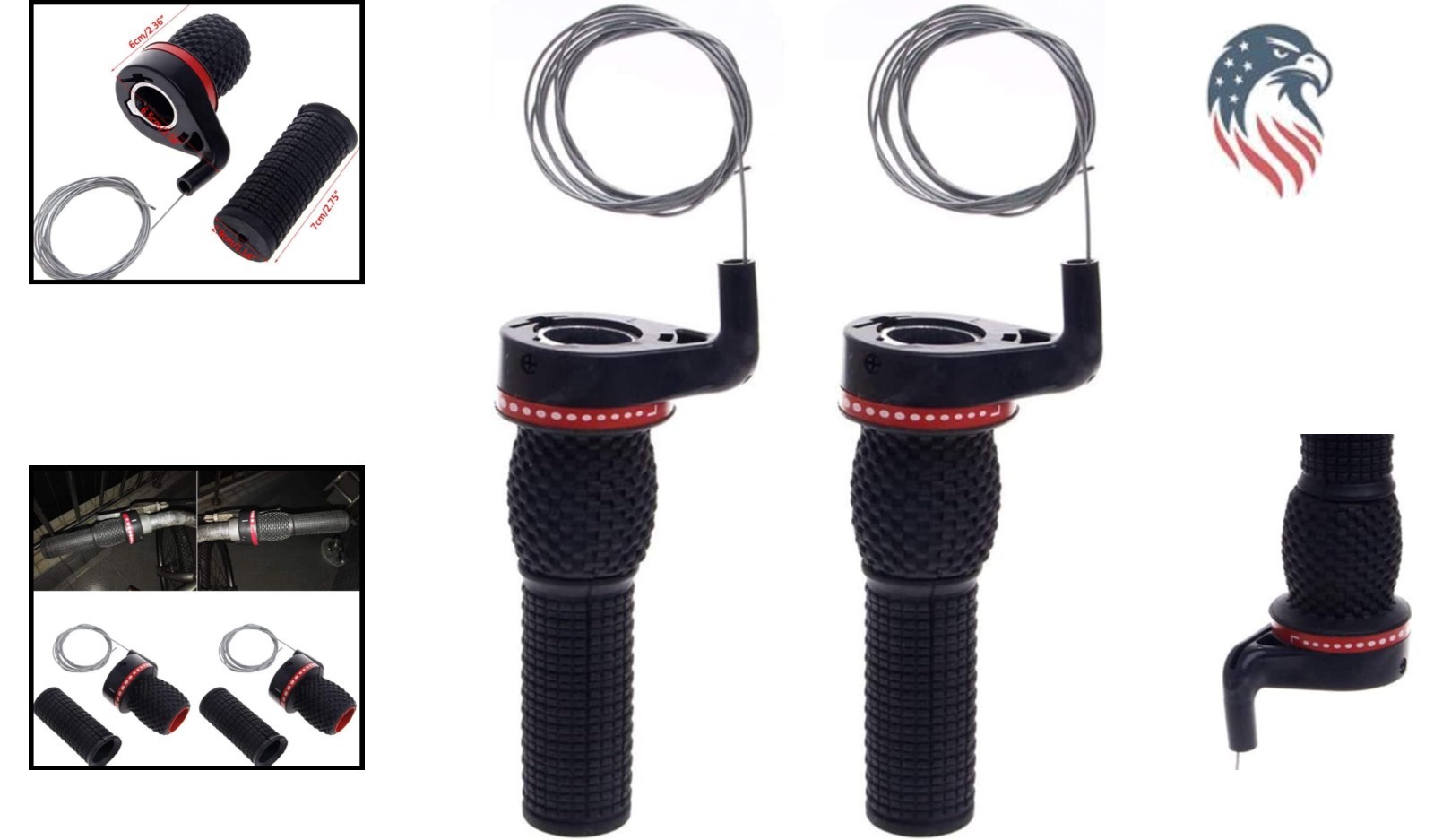 Black 2Pcs Gear Shifters with Inner Cable – Perfect for Road and Mountain Bikes