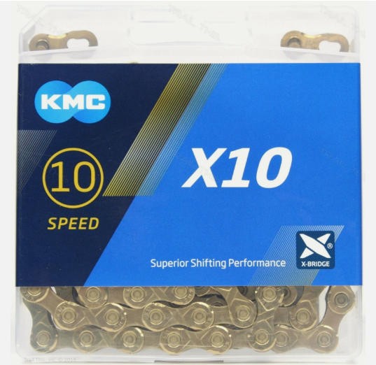 KMC X10 GOLD 10 Speed Chain 116 Link