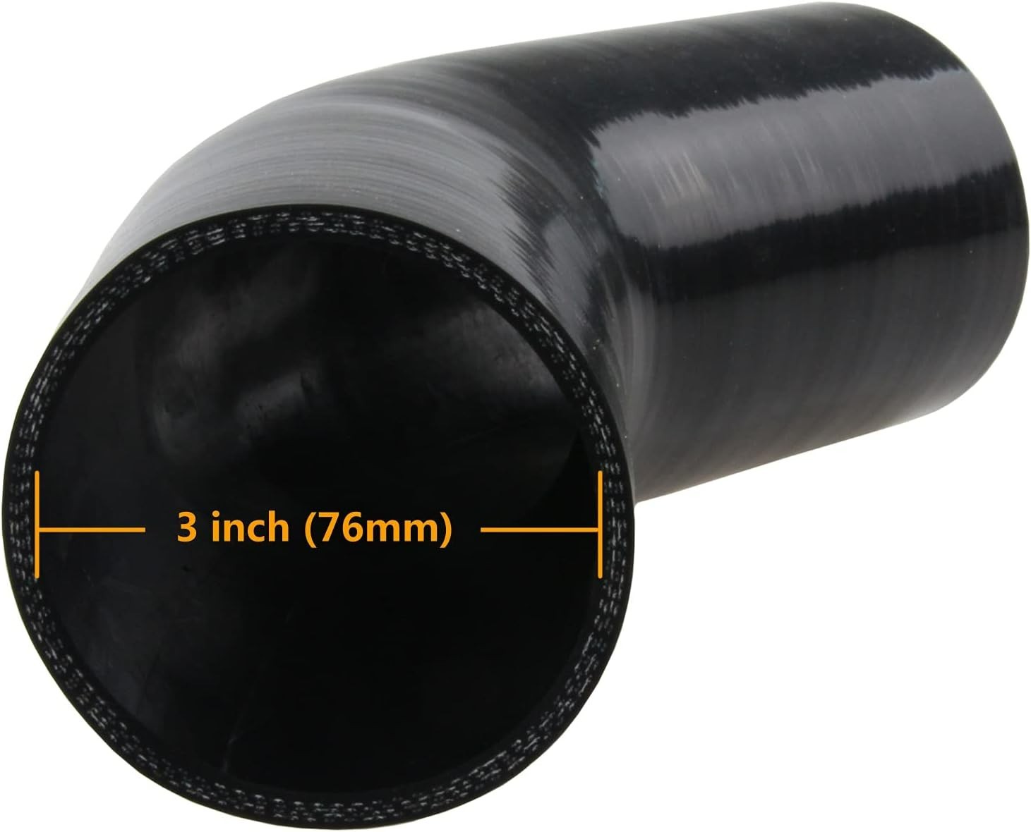 45 Degree Elbow ID: 3″ 76mm 4-Ply 5mm Thickness High Performance Silicone Hos…