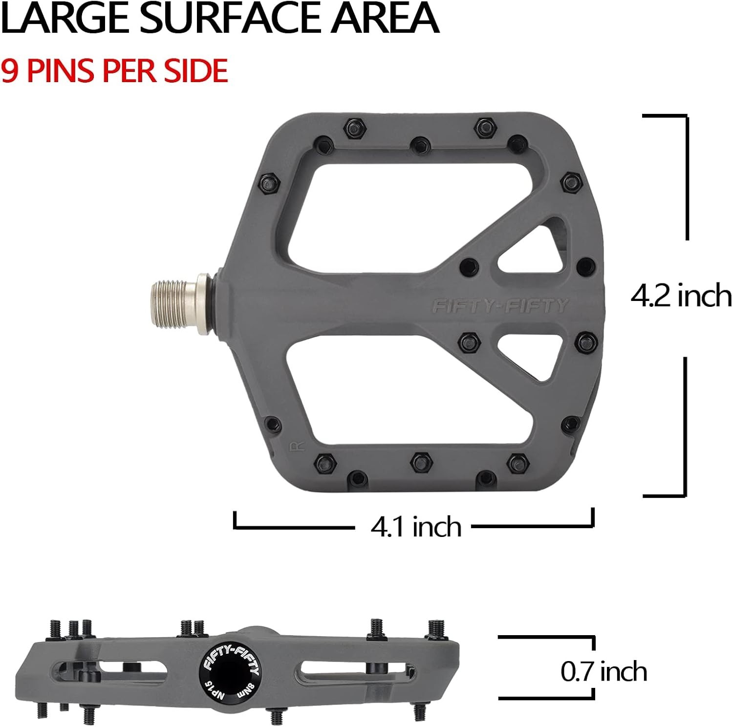 Durable Nylon Composite MTB Pedals – Wide Platform, Optimal Grip, Lightweight