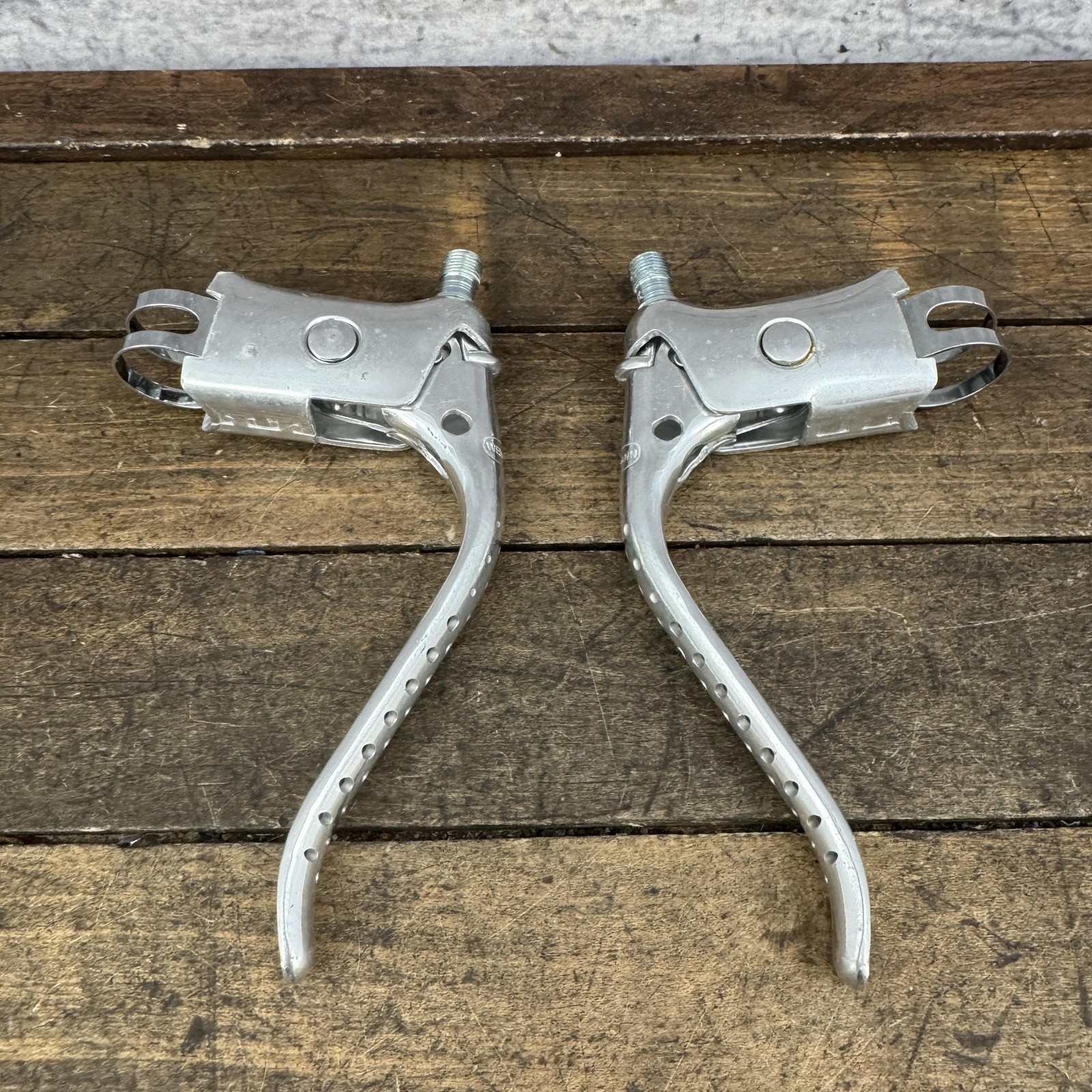 Vintage Weinmann Brake Levers Pair Silver 1979 4-Finger Road Bike Touring Parts