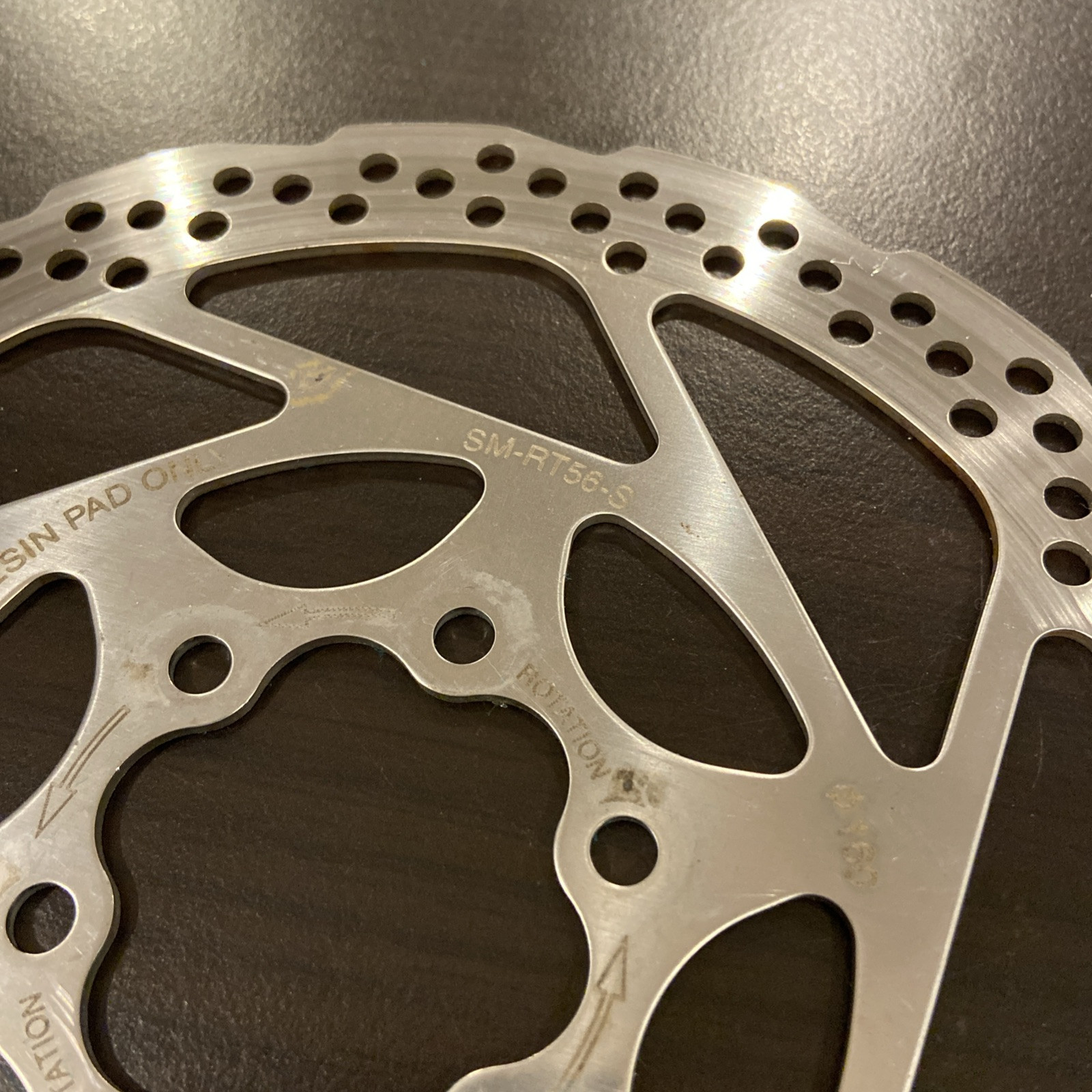 Shimano SM-RT56-S 160MM 6-bolt Rotor Resin Pad Only Used