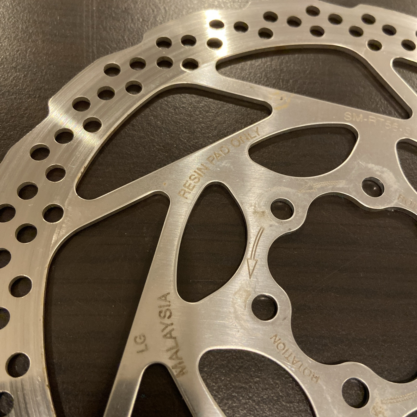 Shimano SM-RT56-S 160MM 6-bolt Rotor Resin Pad Only Used