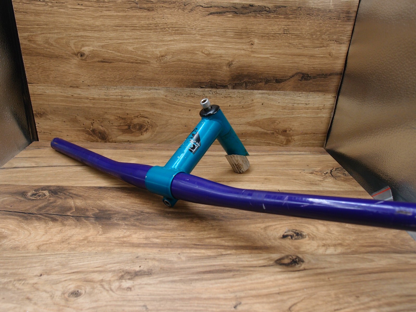 MTB flat handlebar steel+ quill stem CAT by nL CRMO 28.6 mm