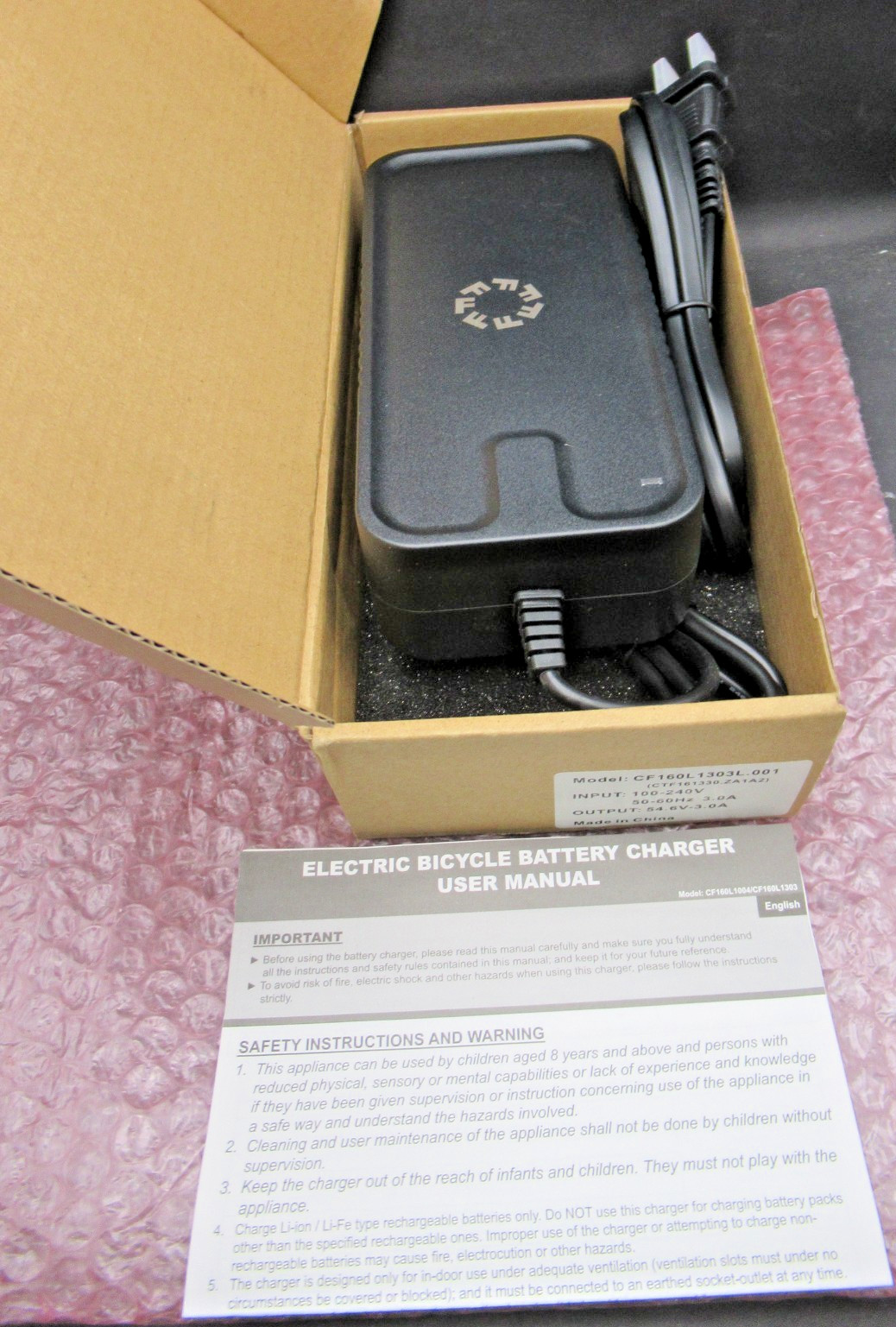 Fuell Freego E-Bike Battery Charger 48v (54.6V-3.0A) (Expedited Shipping)