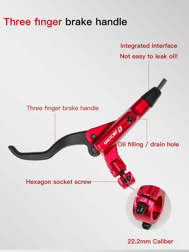 ZOOM HB-875 Hydraulic Disc BrakeXC Bike MTB Front Rear Set Red For SHIMANO
