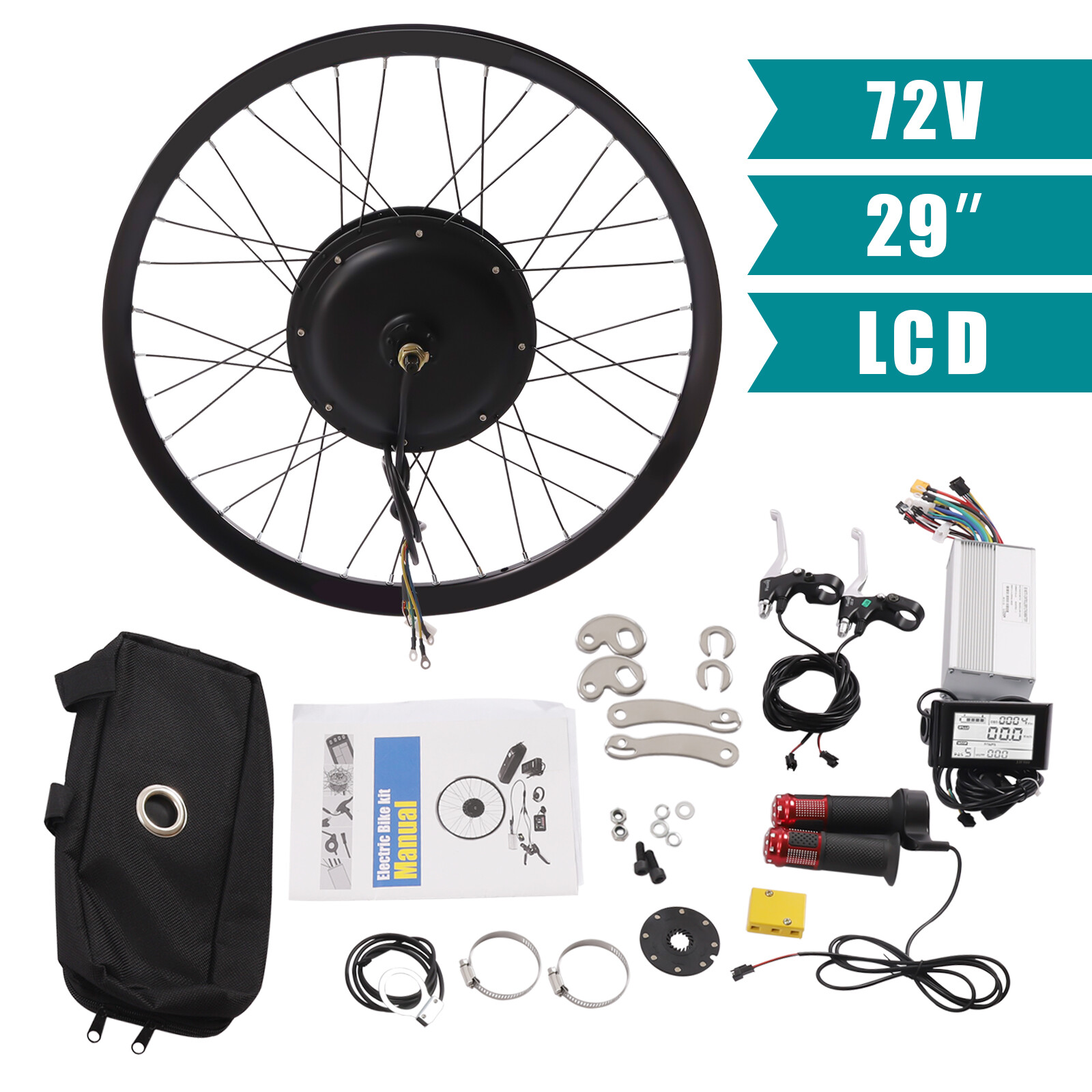 29″ Rear Wheel Motor Conversion Kit 72V 2000W EBIKE Electric Bicycle Hub Motor