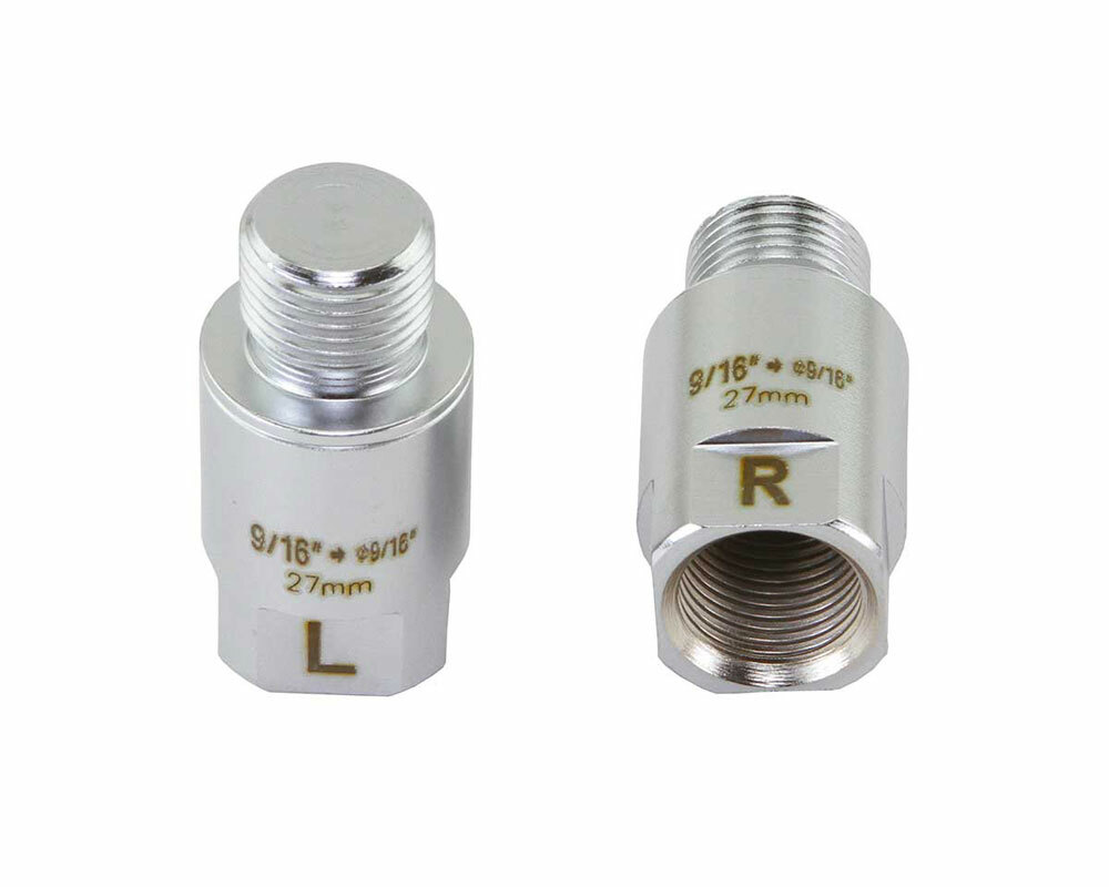 NEW! ABSOLUTE PEDALS EXTENDERS 27.5MM 9/16 CRANK TO 9/16 PEDAL IN CHROME.