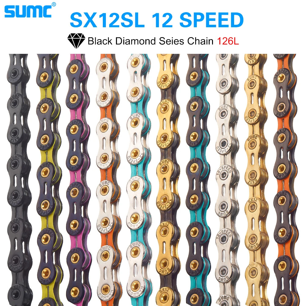 Bicycle Chain 12Speed Diamond Color Bike Chain MTB Mountain Road Bike Ultraligh